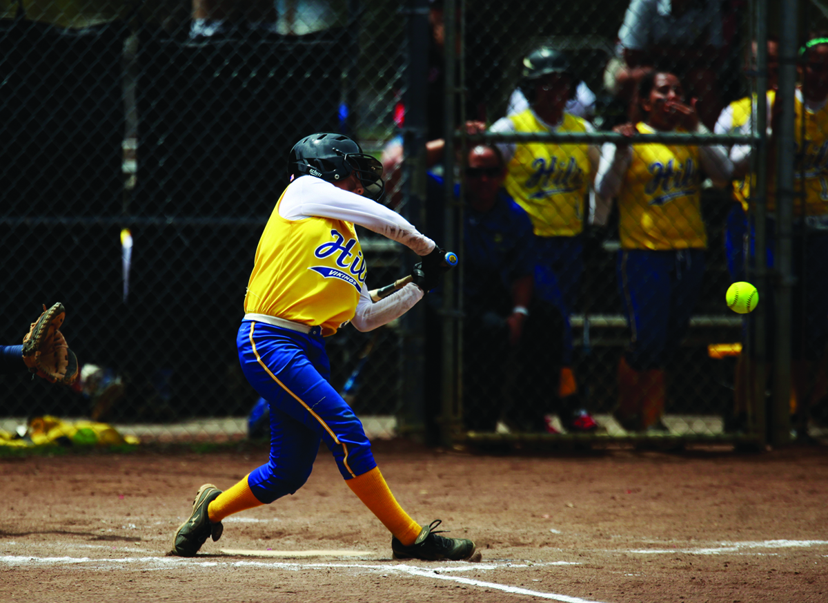 HOLLYN JOHNSON/Tribune-Herald  Hilo’s Sharlei Graham-Bernisto looks for her pitch Saturday against Keaau.