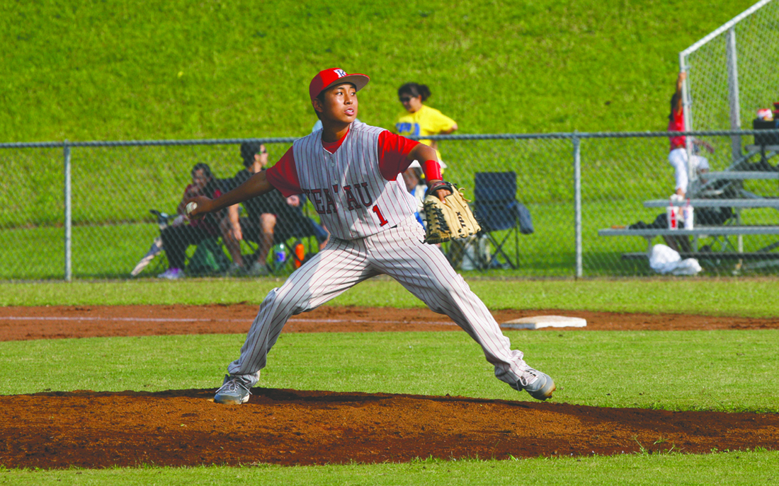 R.W. SMITH/Tribune-Herald Freshman Keian Kanetani pitched a complete game Monday as Keaau beat Hilo 4-1 at the Cougars’ field.