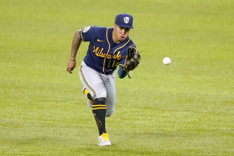 Kolten Wong 2021 Game-Used Opening Day Jersey - Scores First Brewers Run of  2021