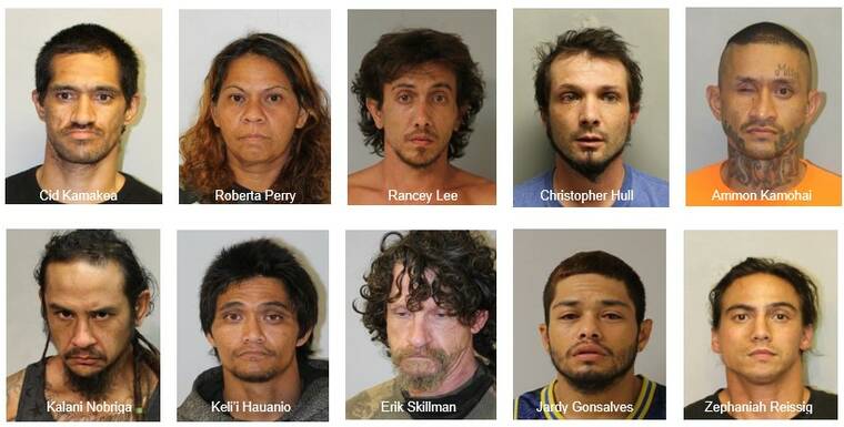 Warrants Sweep In Puna Nabs 10 Hawaii Tribune Herald