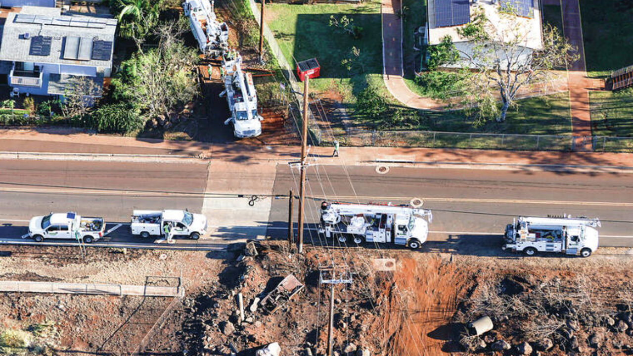 Bare electrical wire and leaning poles on Maui were possible cause